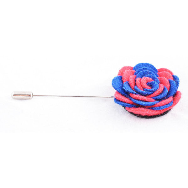 Pink & Blue Flower Lapel Pin