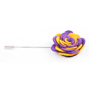 Yellow & Purple Flower Lapel Pin