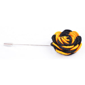 Yellow & Black Flower Lapel Pin