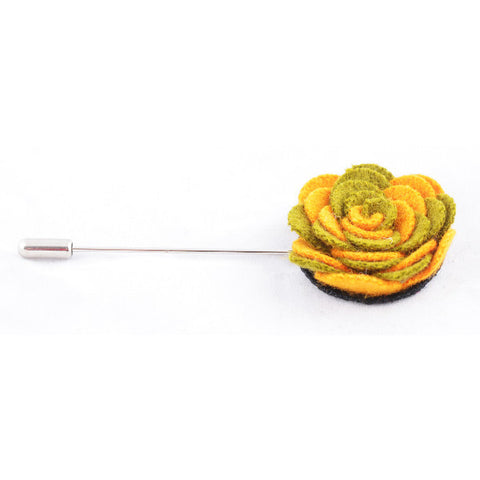 Yellow & Green Flower Lapel Pin