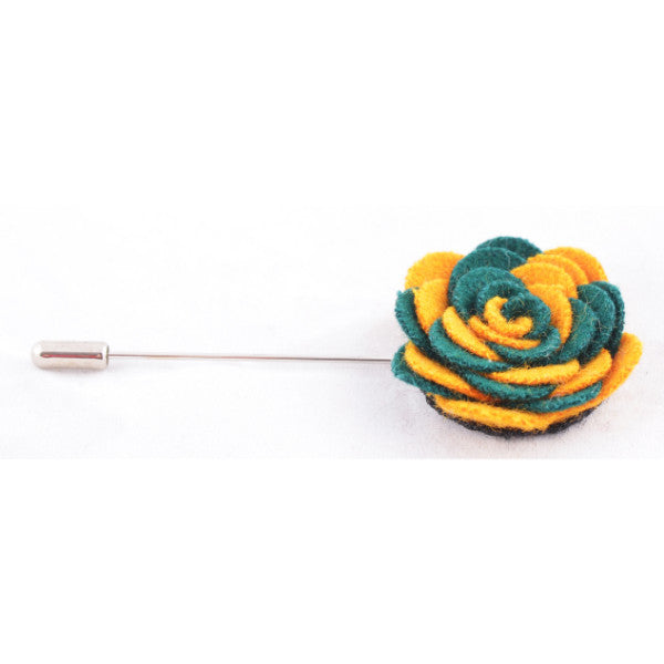 Yellow & Green Flower Lapel Pin