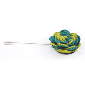 Olive & Green Flower Lapel Pin