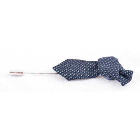 Blue Pattern Tie Lapel Pin
