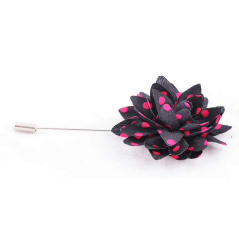 Black With Pink dots Lapel Pin