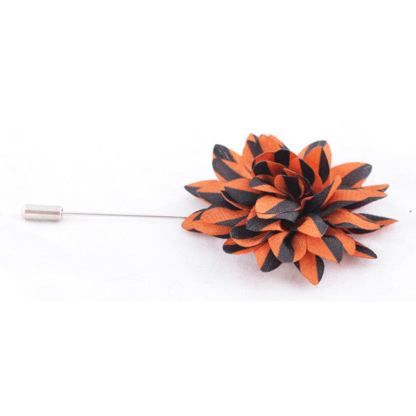 Rust with Black Stripes Lapel Pin