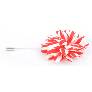 Red with White Stripes Lapel Pin