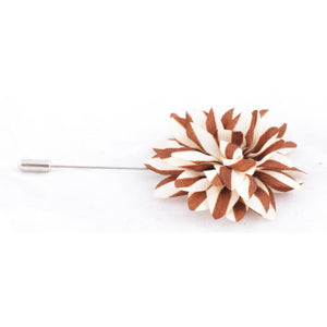 Brown & White Stripes Lapel Pin