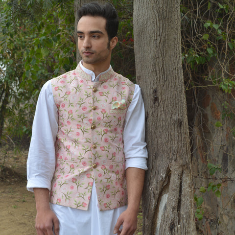 Rose Print Nehru Jacket