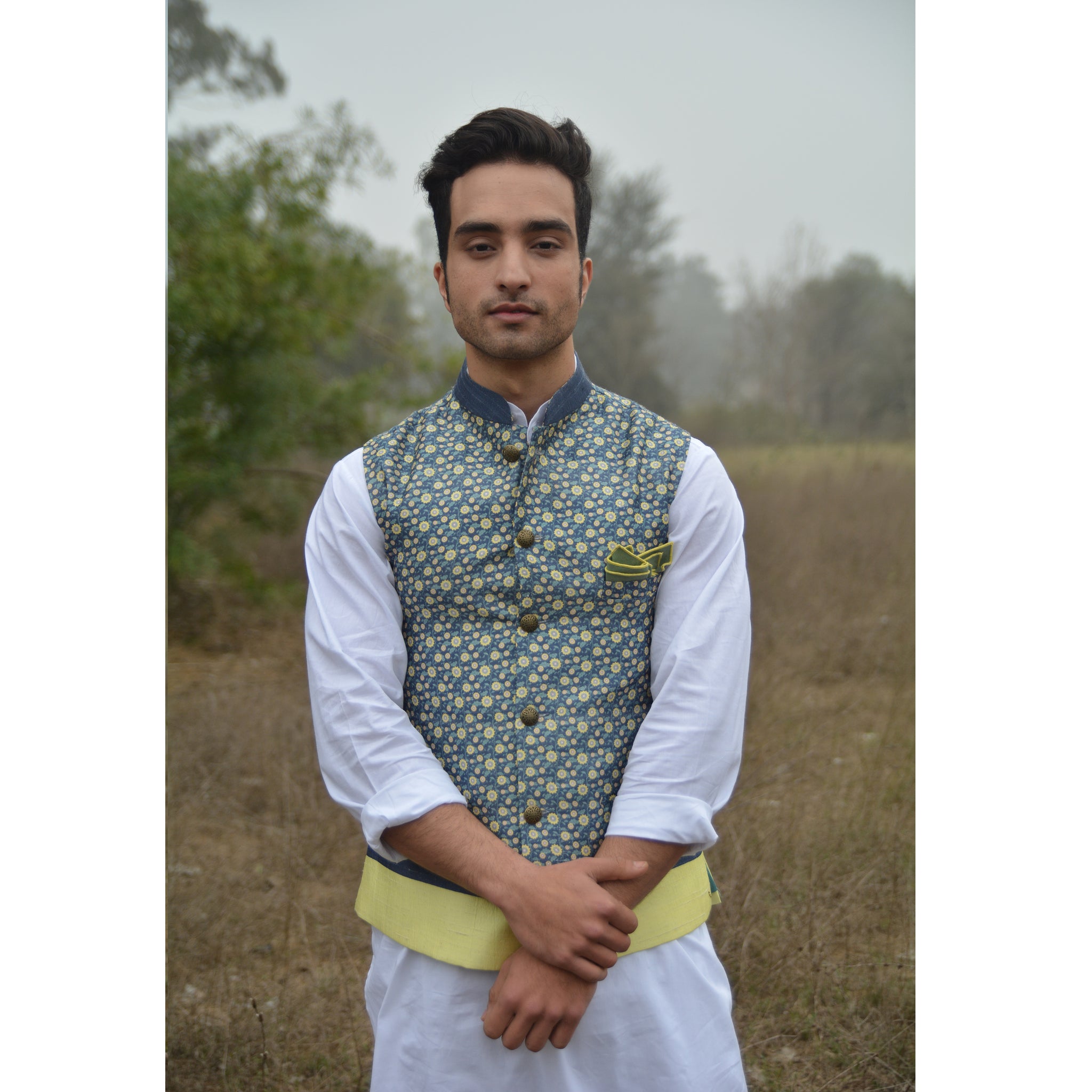 Floral Print Nehru Jacket