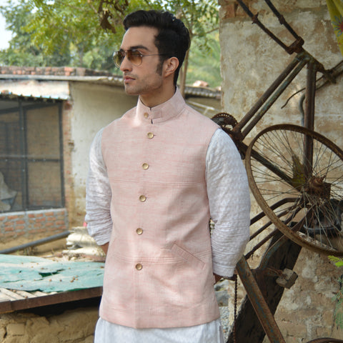 Handloom Linen Nehru Jacket