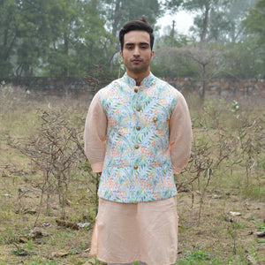 Floral Print Nehru Jacket